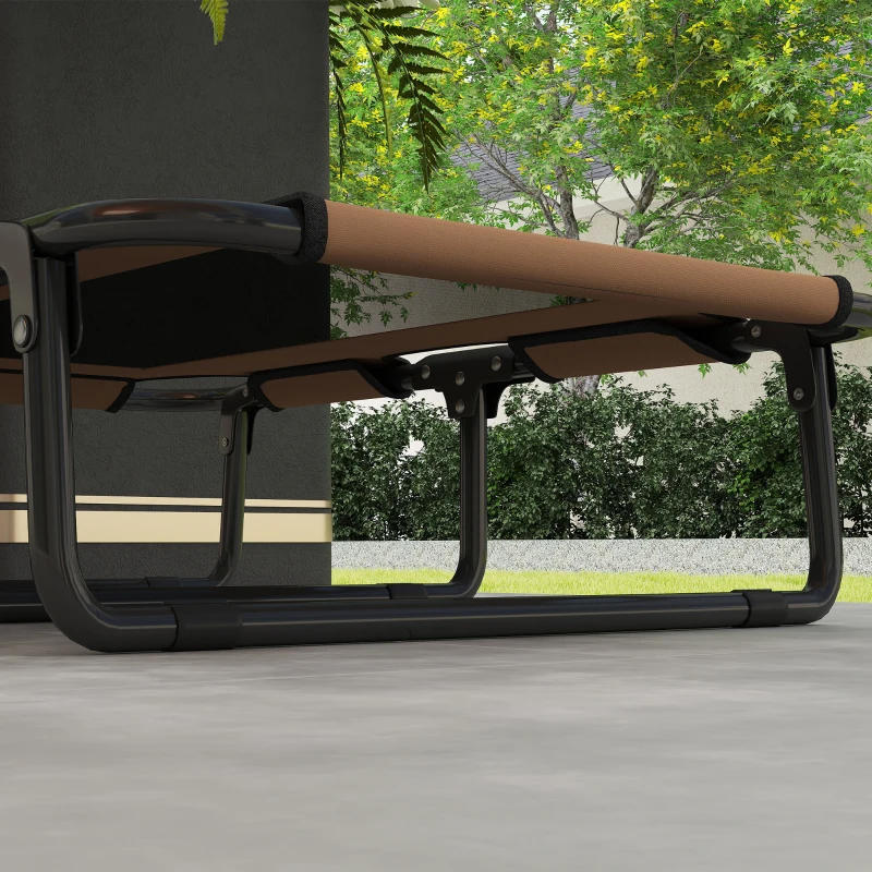 PawHut Erhöhtes Hundebett klappbar Haustierbett, Outdoor Hundeliege mit Netzdesign Kaffee Oxford 75 x 51 x 18 cm