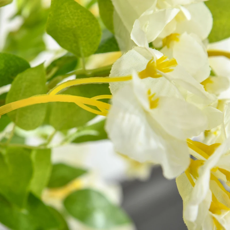 HOMCOM Artificial Plant White Wisteria Tree Faux Decorative Plant in Nursery Pot for Indoor Decor, 160cm