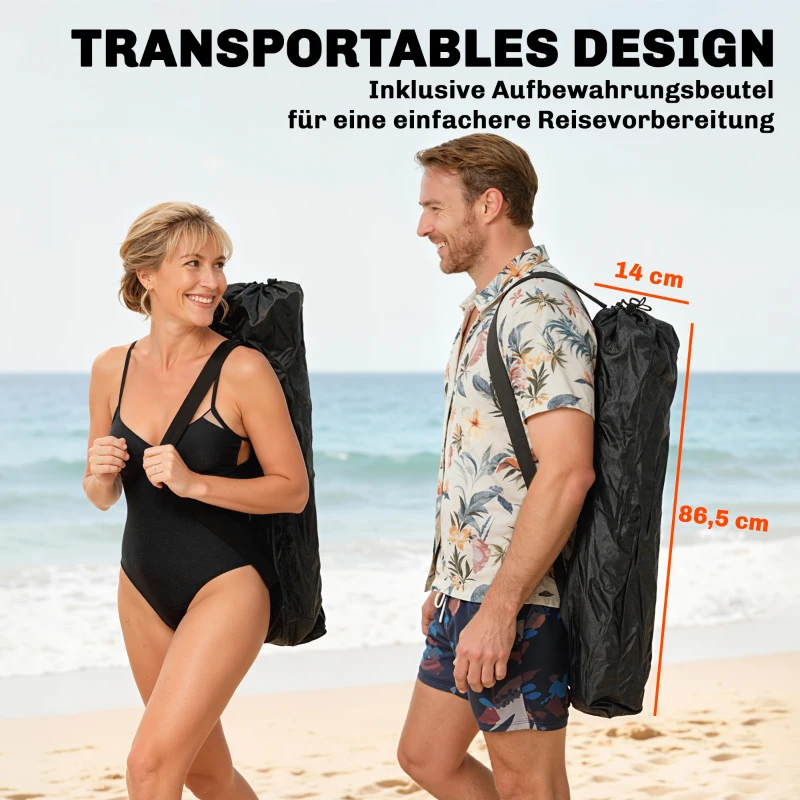Outsunny 2er Set Campingstuhl faltbar Angelstuhl mit abnehmbar Fußstütze Getränkehalter belastbar 120 kg Orange