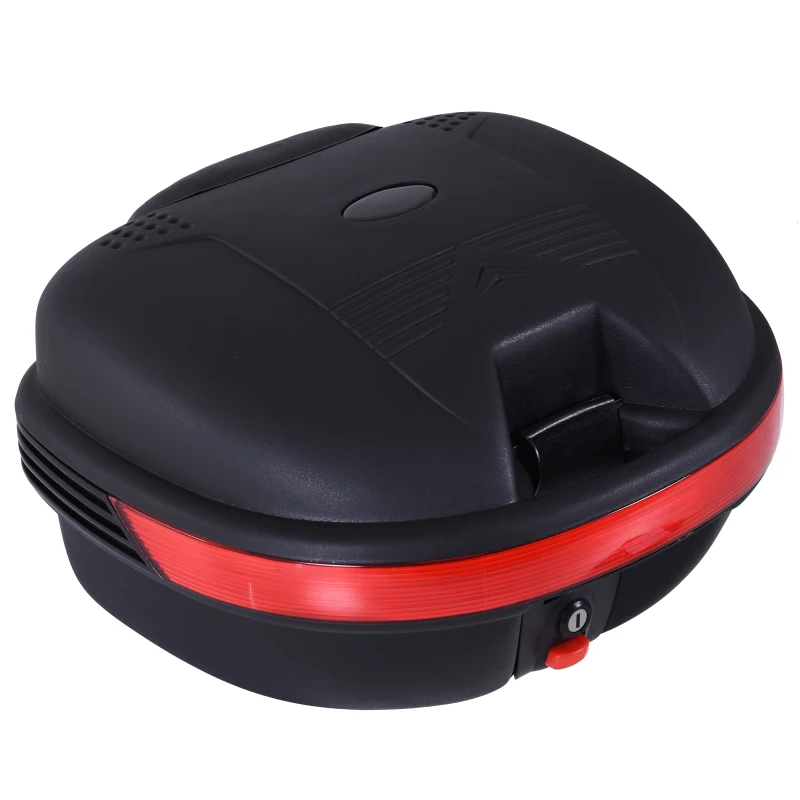 HOMCOM Baúl Moto Universal 30L + Llaves y Accesorios Equipaje Caja de Moto Topcase Casco para Motocicleta Ciclomotores Scooter
