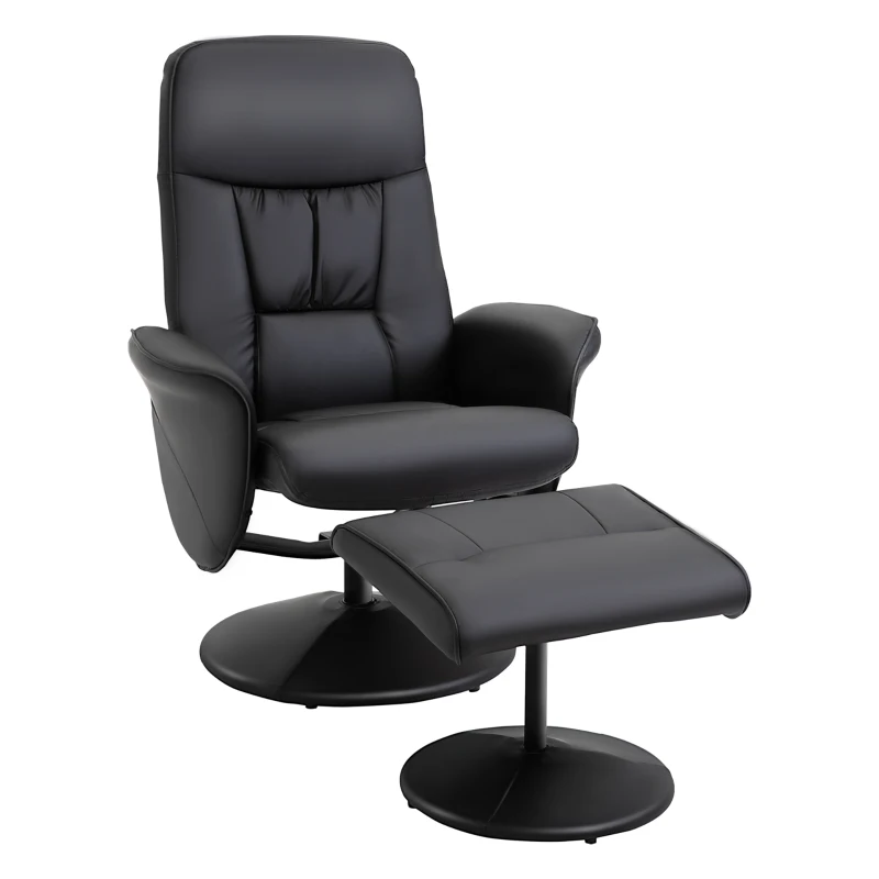 HOMCOM Fauteuil relax avec repose-pied fauteuil de relaxation relaxant pivotant 360° et dossier inclinable pour TV