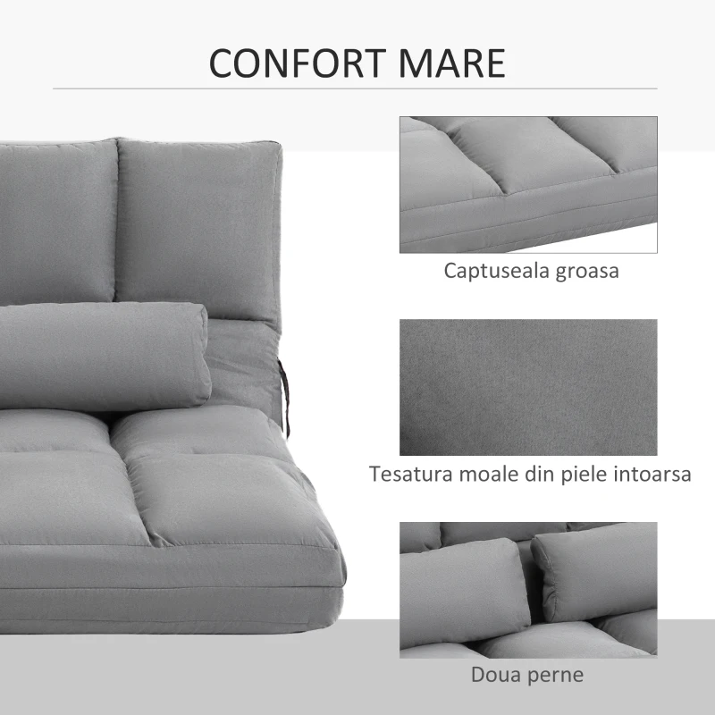 HomCom canapea de podea, pliabila 130x73x60 cm | AOSOM RO(m-6)