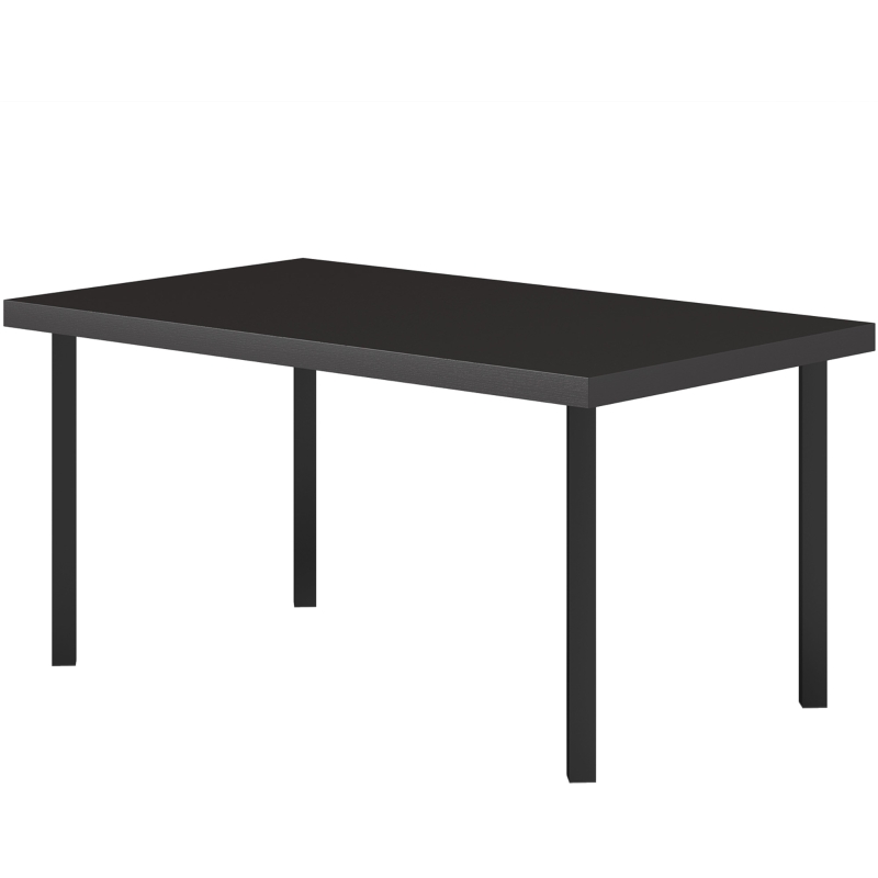 Outsunny Table basse de jardin rectangulaire table d'appoint avec effet grain de bois cadre en métal 95 x 55 x 46 cm noir