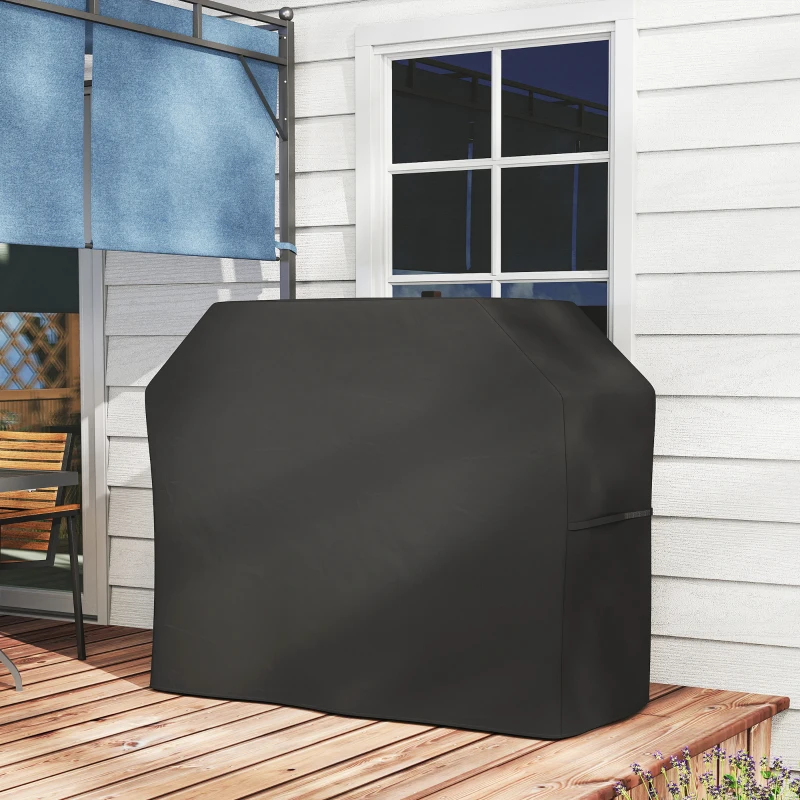 Outsunny Capa para Grelhador Proteção para Grelhador Lona Resistente às Intempéries 147x61x120 cm Preto