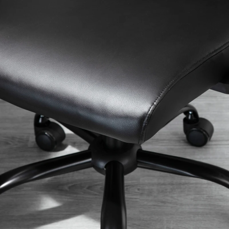 Vinsetto High Back Office Chair, Faux Leather Computer Desk Chair with Adjustable Height, Armrests, Swivel Wheels, Black