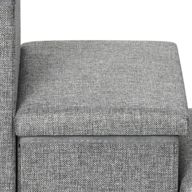 PawHut 3 Steps Pet Stairs, with Storage Boxes, for Bed, Couches - Grey