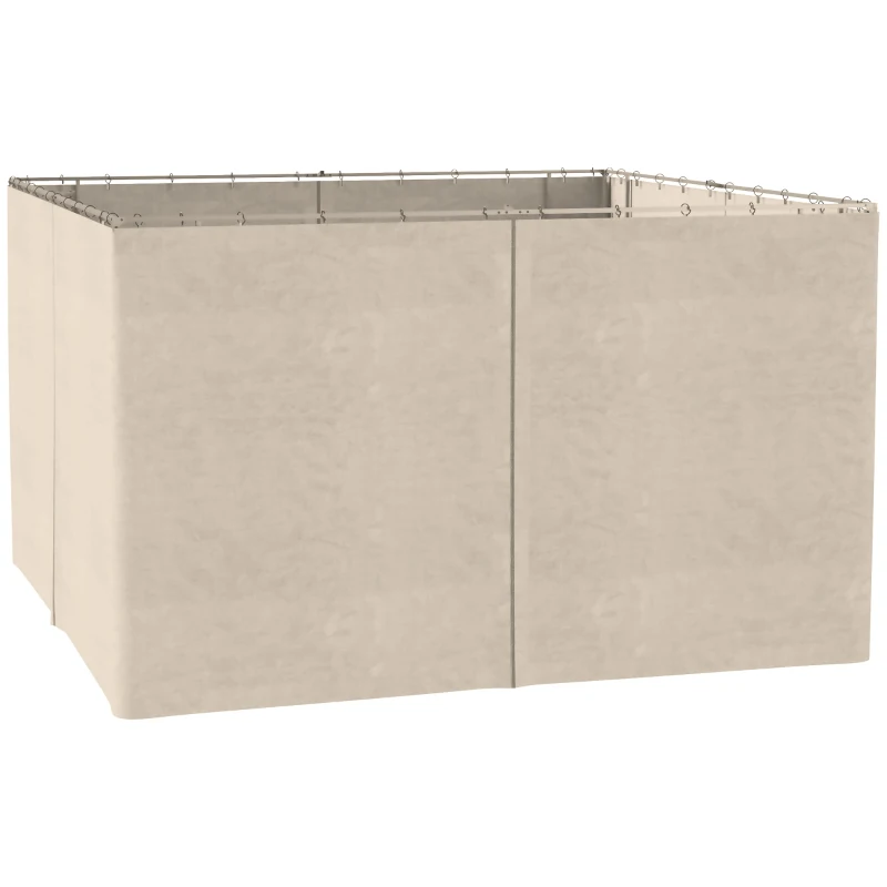 Outsunny 4 parois latérales pour pavillon de jardin tonnelle rigide 300 x 400 cm protéger de la pluie vent soleil beige