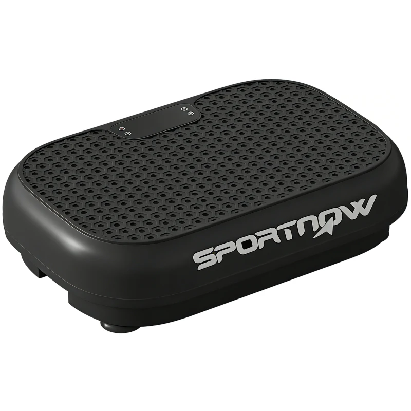 SPORTNOW Vibrationsplatte Rüttelplatte mit 120 Intensitätsstufen 5 Vorprogramm Fernbedienung LED-Display für Muskelaufbau Schwarz