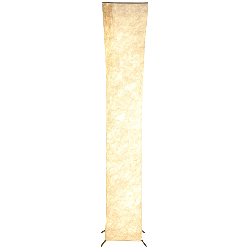HOMCOM Luminária de pé com abajur efeito papel, interruptor de pé, 3 níveis de brilho, branco