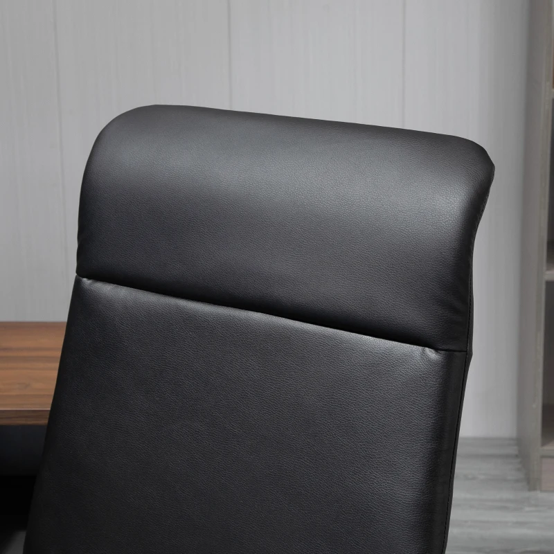 Vinsetto High Back Office Chair, Faux Leather Computer Desk Chair with Adjustable Height, Armrests, Swivel Wheels, Black