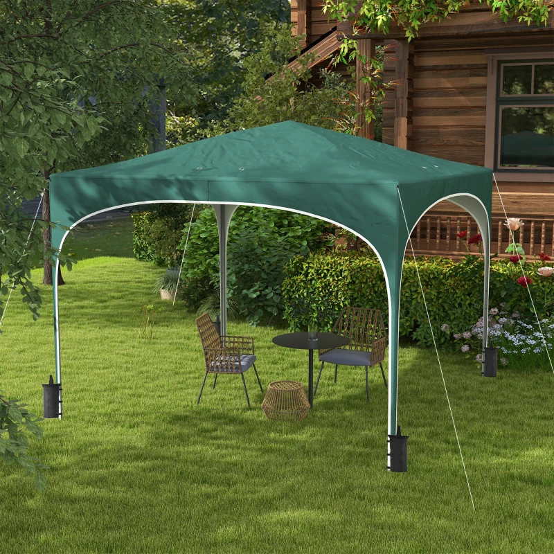 Outsunny Cort cu Copertina Pliabila de 3x3m, Verde