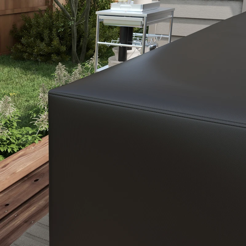 Outsunny Schutzhülle für Gartenmöbel L-förmige Wasserdicht Abdeckung für Ecksofa, Anti-UV 250 x 250 x 79 cm Schwarz