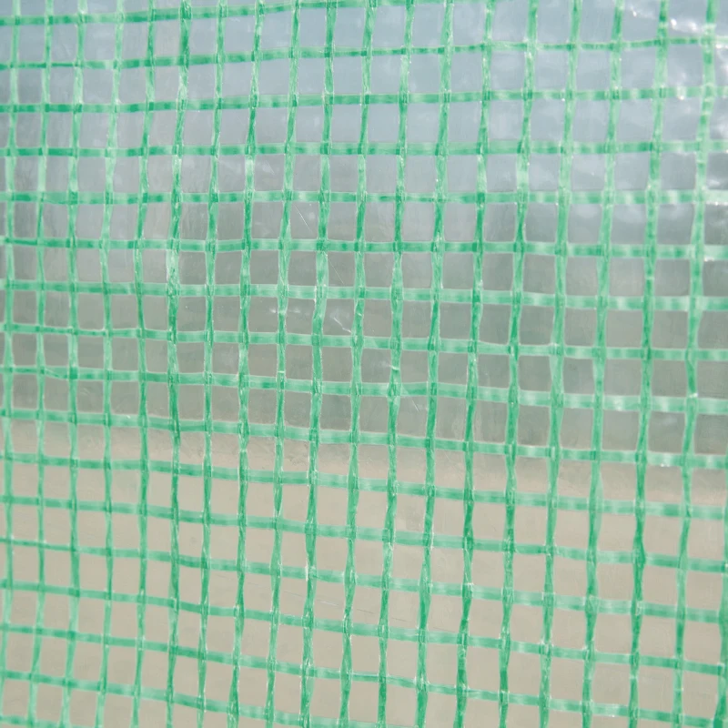Outsunny Estufa de jardim túnel estufa túnel 6 m² com 6 janelas porta enrolável lona PE estrutura em aço galvanizado verde