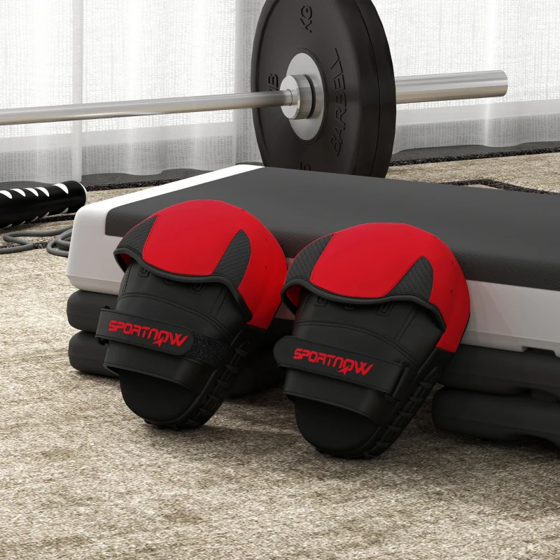 SPORTNOW Manopla de Boxeo Paos Muay Thai MMA Curvadas para Entrenamiento Karate Taekwondo Kickboxing Training Rojo