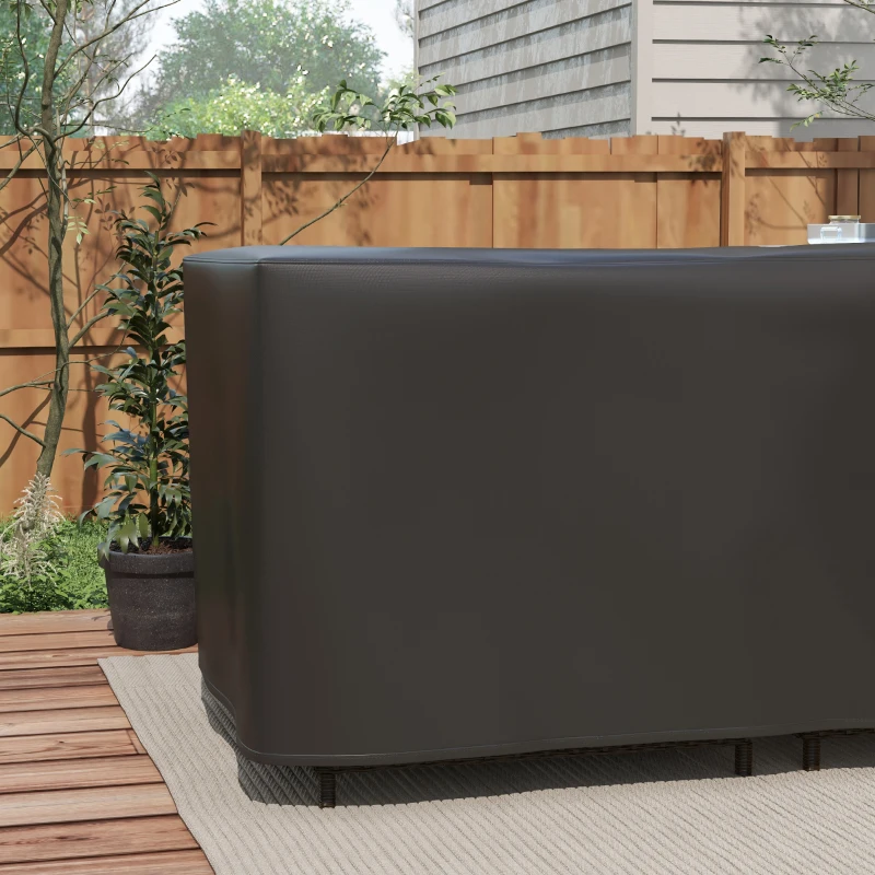 Outsunny Schutzhülle für Gartenmöbel L-förmige Wasserdicht Abdeckung für Ecksofa, Anti-UV 250 x 250 x 79 cm Schwarz