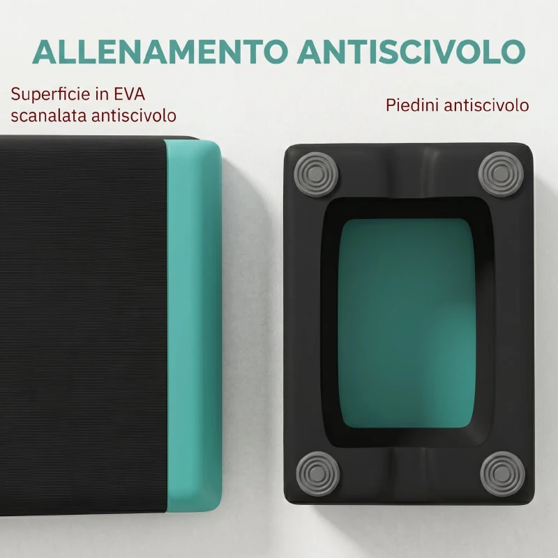 SPORTNOW Stepper Fitness Regolabile a 10.5/15.5/20.5 cm con Superficie Antiscivolo e Capacità 250 kg, Verde
