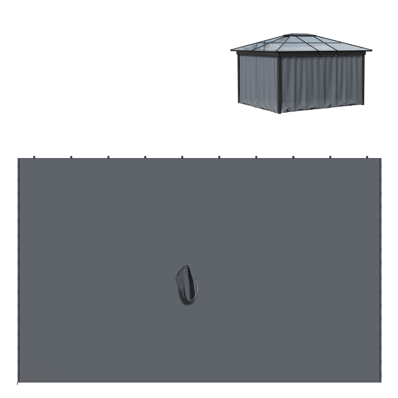 Outsunny Replacement Gazebo Curtains 4-Panel Sidewalls with Zipper for 3 x 3 (M) Yard Gazebos Canopy Tent, Dark Grey