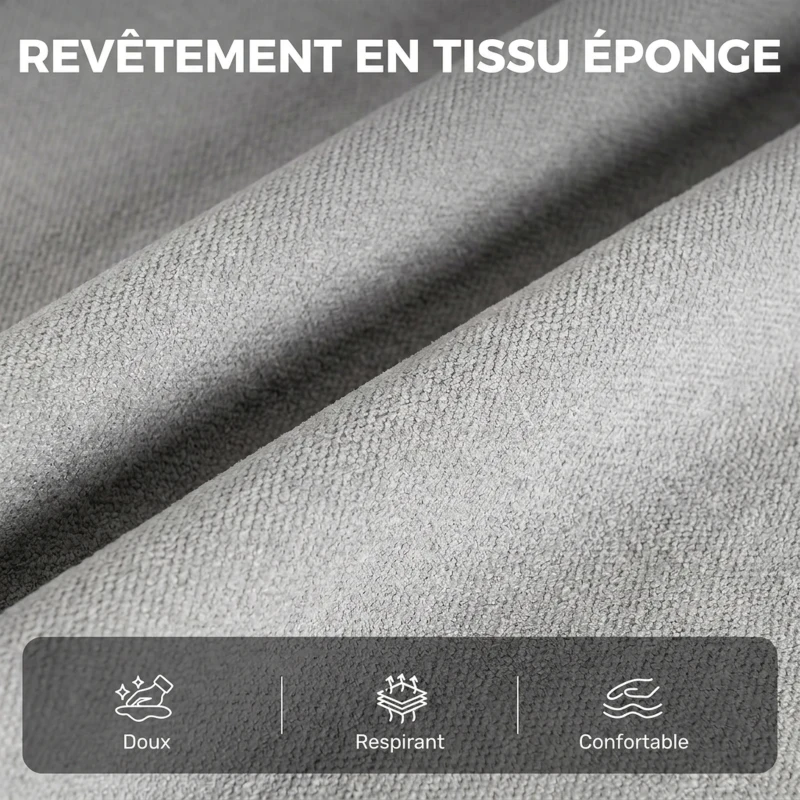 HOMCOM Fauteuil Inclinable de Massage par Vibration et Chauffage, Fauteuil de Relaxation en Tissu Éponge Bouclé, Gris