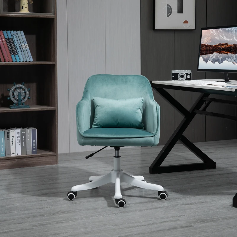 Vinsetto Massage-Bürostuhl in Samtoptik mit Vibrationsfunktion 55 cm x 65 cm x 86  cm Grün