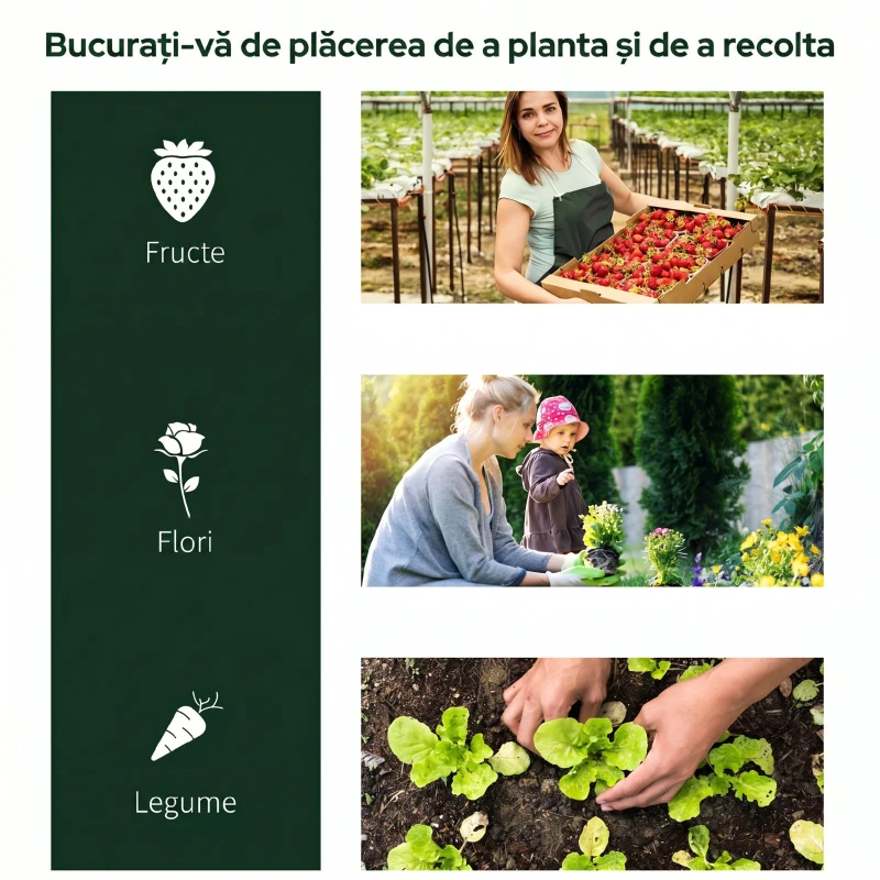Outsunny Seră de grădină în formă de tunel din oțel cu acoperire din PVC, 200x100x80 cm, transparentă și verde