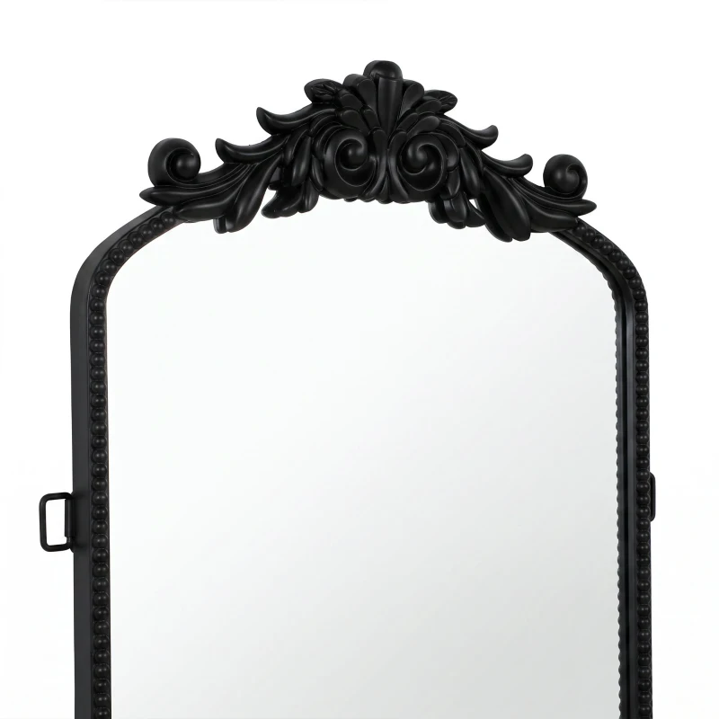 HOMCOM Floor Mirror, 50 x 160 cm Full Length Mirror with Baroque Metal Frame for Bedroom, Living Room, Dressing Room, Black