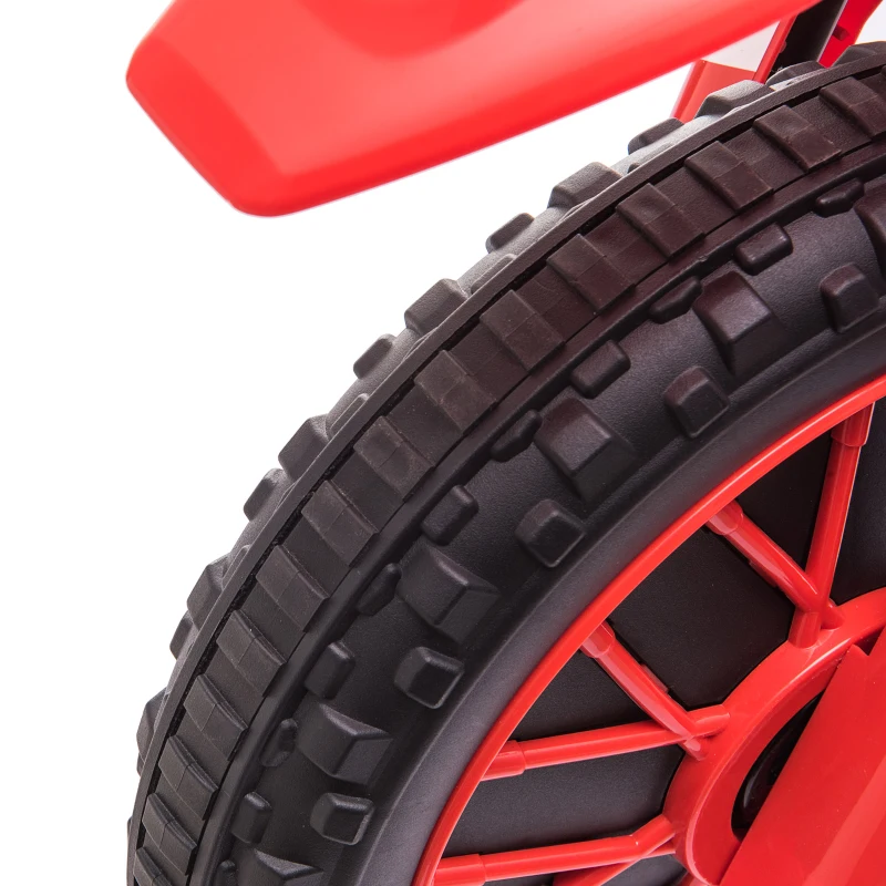 HOMCOM Moto Eléctrica para Niños de +3 Años 12V Moto de Juguete Infantil con 2 Ruedas de Equilibrio Velocidad 3-8 km/h Arranque Suave 106,5x51,5x68 cm Rojo