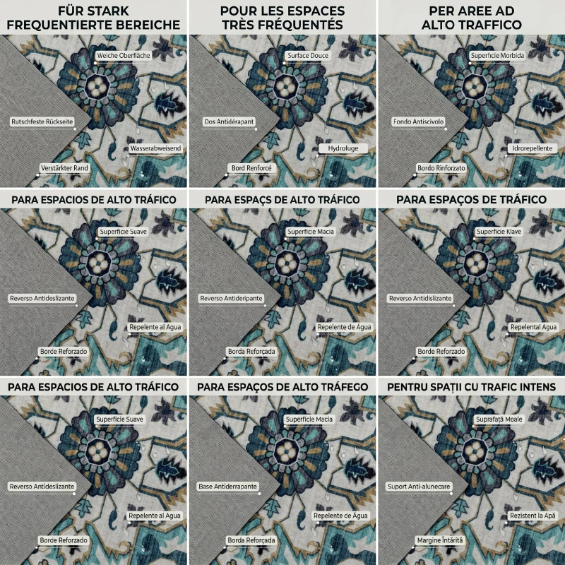 HOMCOM Covor Boho Antiderapant și Lavabil, Scurt, pentru Living și Cameră, 230x160 cm, Multicolor