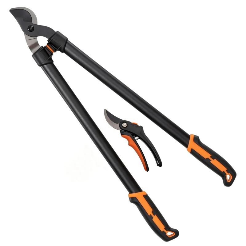 Outsunny Set da Giardinaggio 2 Pezzi con Troncarami e Cesoie, con Impugnatura Morbida e Blocco di Sicurezza