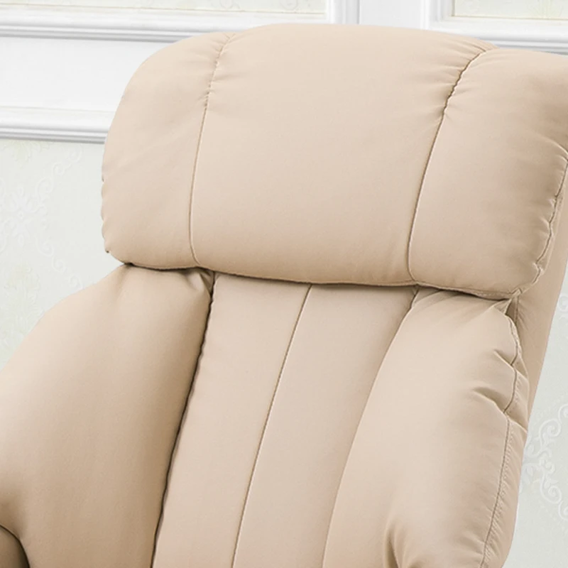 HOMCOM Poltrona Relax com Pufe Poltrona Giratória para TV com Função de Massagem Reclinável Cadeira de Massagem com Controle Remoto Bolso Lateral Poltrona de Descanso em Couro Sintético para Sala de Estar Creme Branco