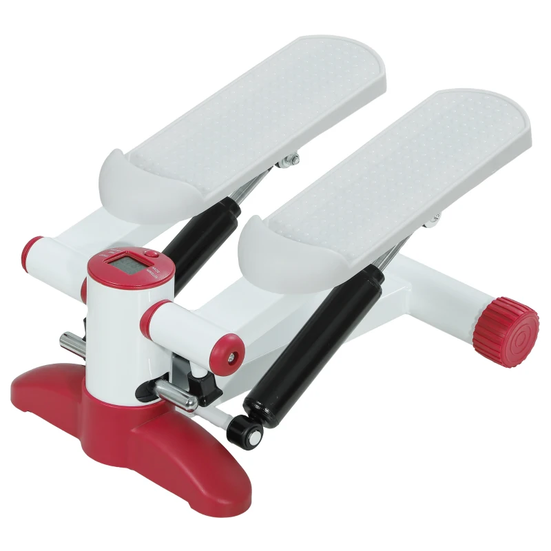SPORTNOW Stepper mini stepper avec moniteur LCD pédales antidérapantes pour l'exercice à la maison 44,5 x 29 x 20 cm rouge