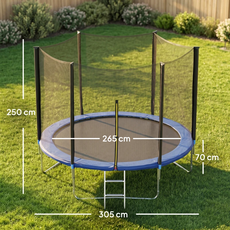 SPORTNOW Trampoline d'extérieur avec filet de sécurité Ø305 cm pour enfants et adultes