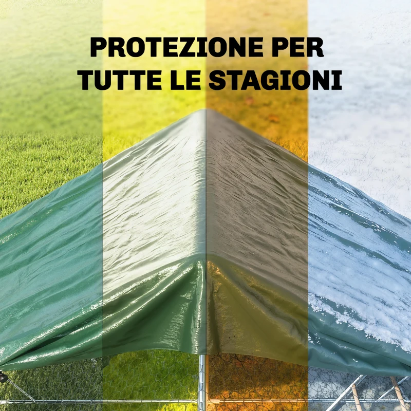 Outsunny Telo Impermeabile 6 x 8m, PE Resistente agli Strappi da 90 GSM