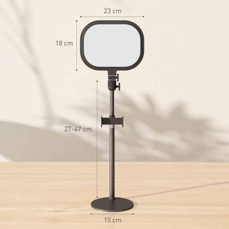 HOMCOM Lampada da Scrivania LED con Supporto per Telefono, 5 Colori di Luce e 10 Luminosità, Nero