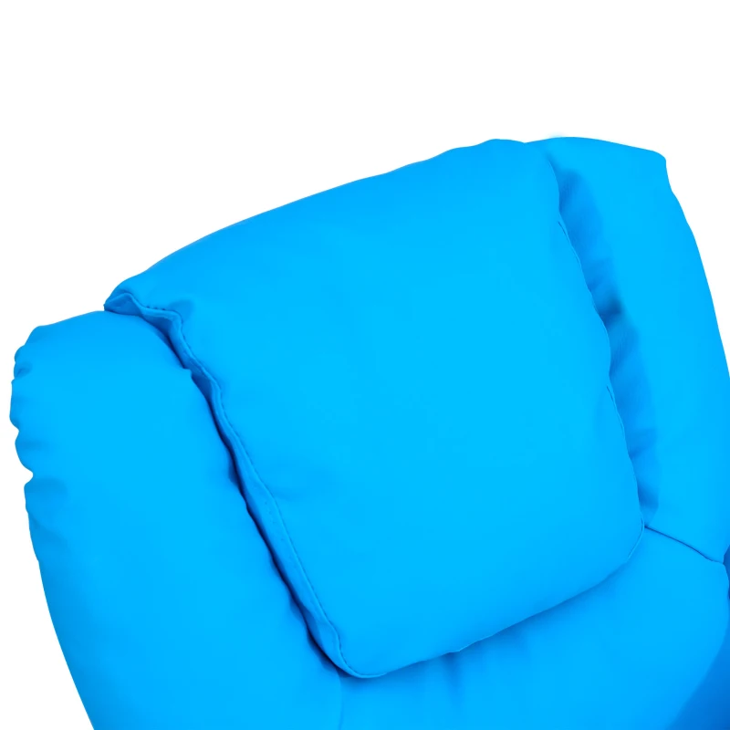 HOMCOM Cadeirão infantil com encosto reclinável 62 x 52 x 69cm Estrutura em madeira maciça Azul