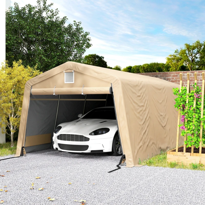 Outsunny Tente garage carport dim. 6,2L x 3,3l x 2,4H m acier galvanisé robuste PE haute densité 150 g/m² imperméable anti-UV(m-10)