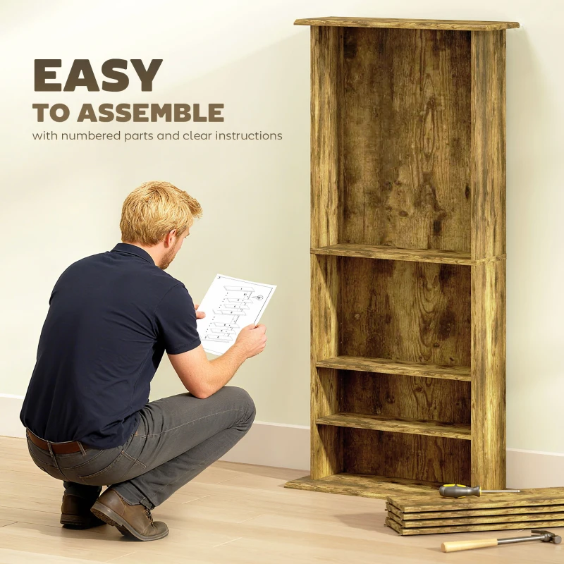 HOMCOM 360 CD Storage Unit - Rustic Brown