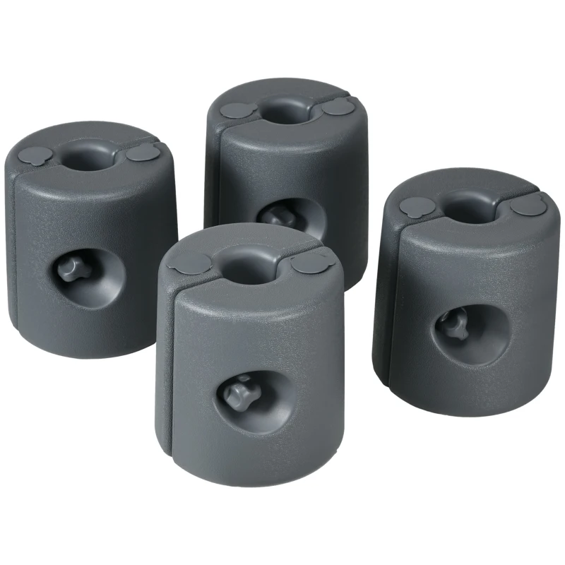 Outsunny Lot de 4 Pieds de tonnelle pop-up remplis d'eau ou de sable pieds de sol pour pavillon en HDPE avec vis de sécurité