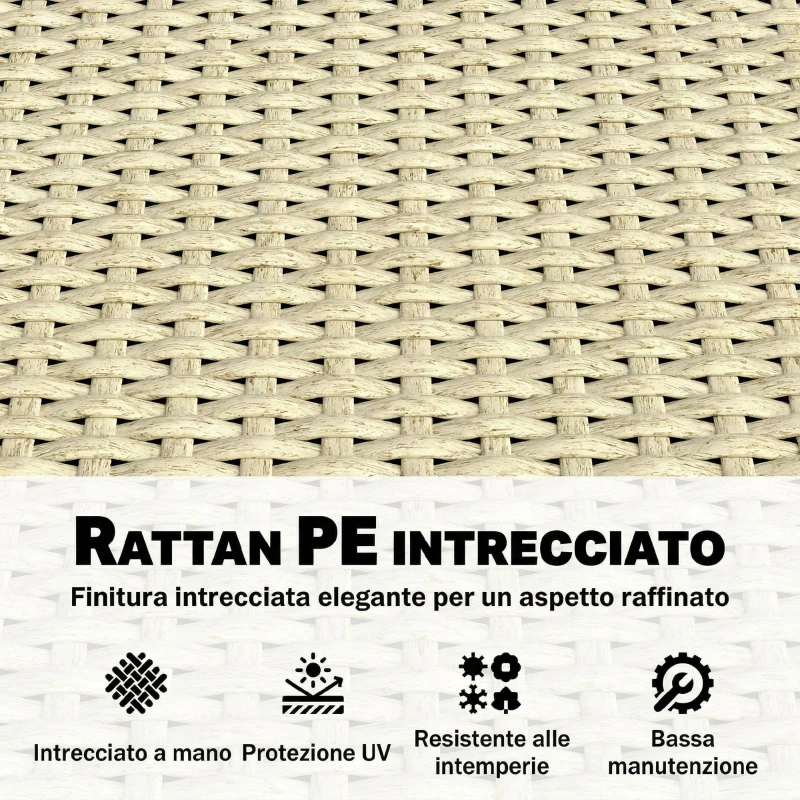 Outsunny Fioriera in Rattan con Traliccio, Letto Rialzato per Piante Rampicanti, Beige