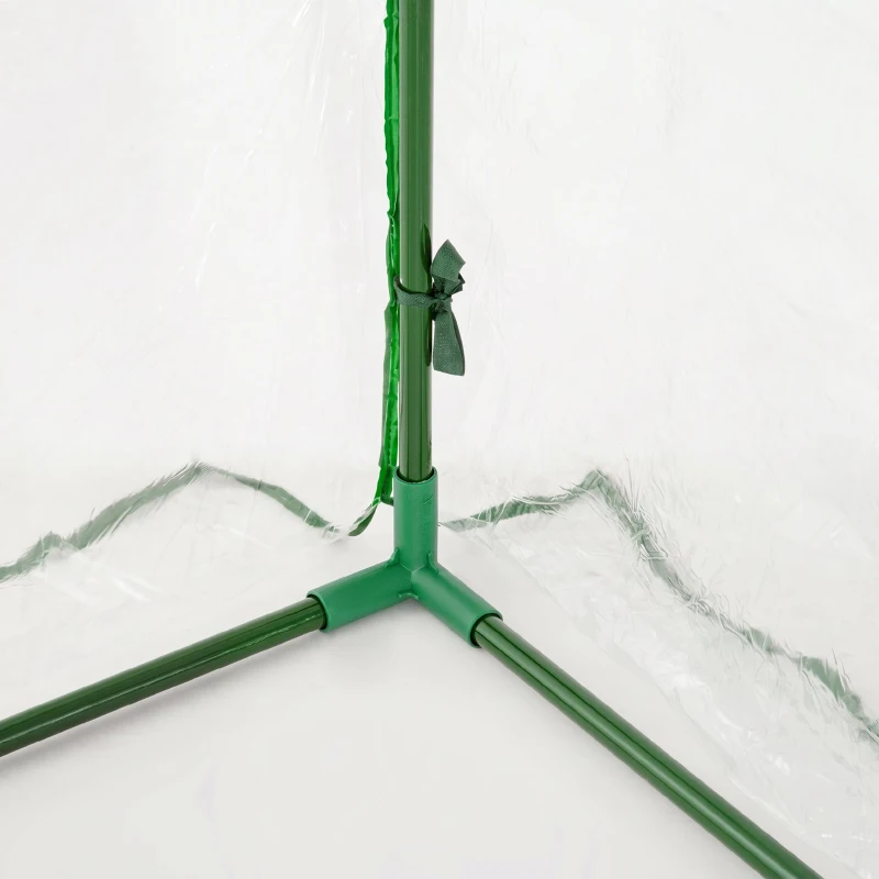 Outsunny Seră de grădină în formă de tunel din oțel cu acoperire din PVC, 200x100x80 cm, transparentă și verde