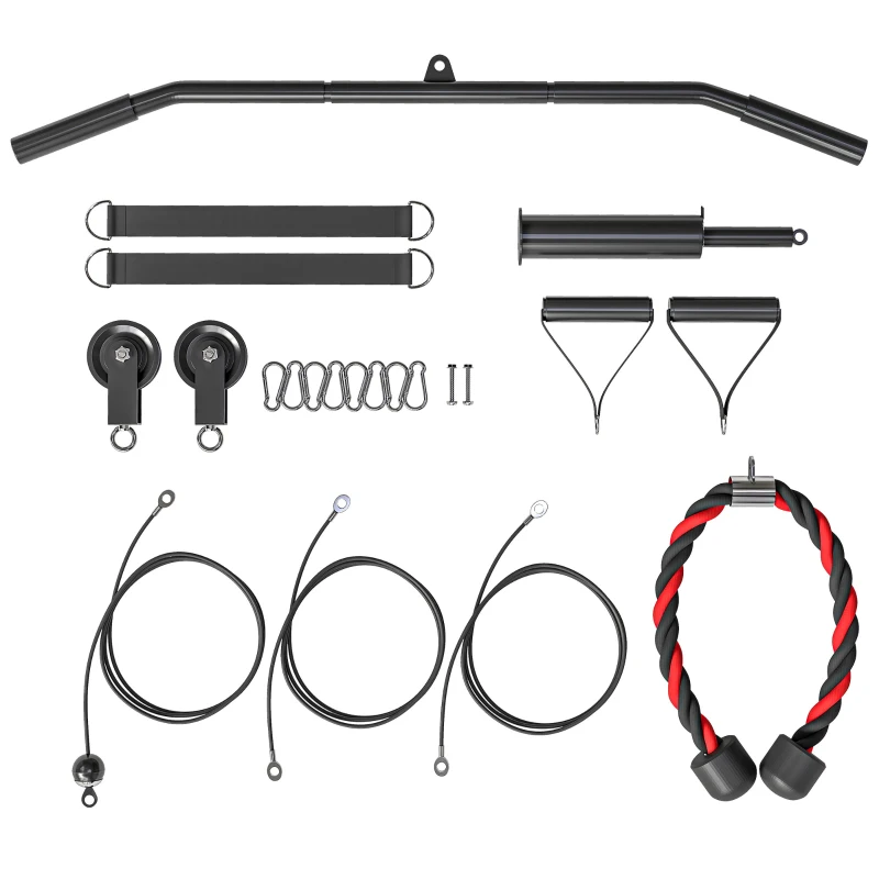 SPORTNOW Aparat cu scripete Home Gym și sistem LAT, compatibil cu discuri de greutăți universale și accesorii