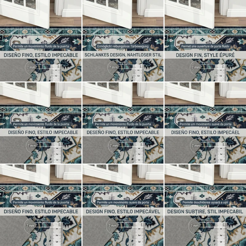 HOMCOM Covor Boho Antiderapant și Lavabil, Scurt, pentru Living și Cameră, 230x160 cm, Multicolor