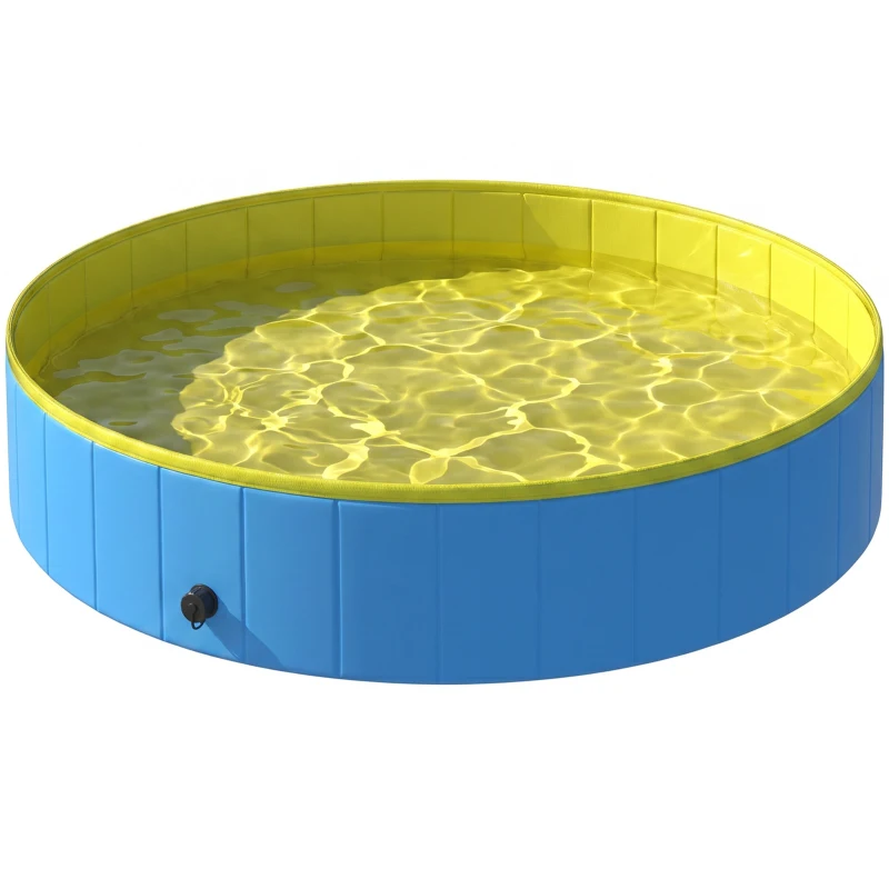 PawHut Faltbarer Hundepool für Große und Extra Große Hunde, mit Anti-Rutsch-Boden für Enten, Innen- und Außen, 160x30cm