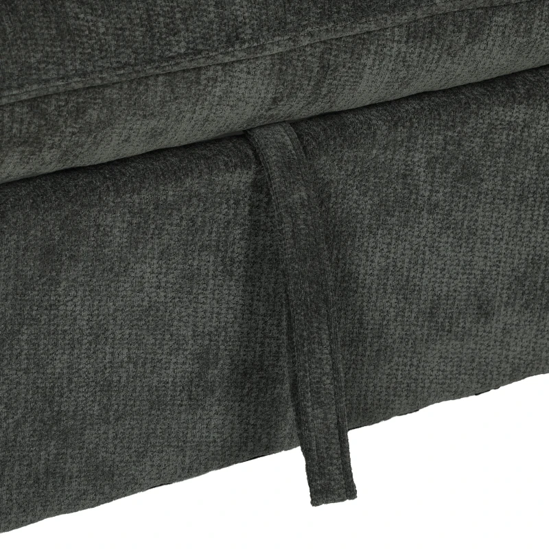 HOMCOM Sofá-Cama 2 Lugares 3 em 1 com Mesa Auxiliar Porta-Copos Encosto Ajustável Bolsos Laterais 2 Almofadas Cinzento Escuro