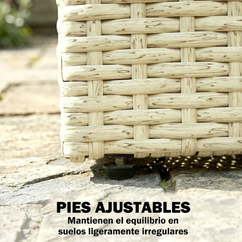 Outsunny Jardinera con Enrejado de Ratán Jardinera Exterior Grande con Macetero para Plantas Trepadoras 80x30x163 cm Beige