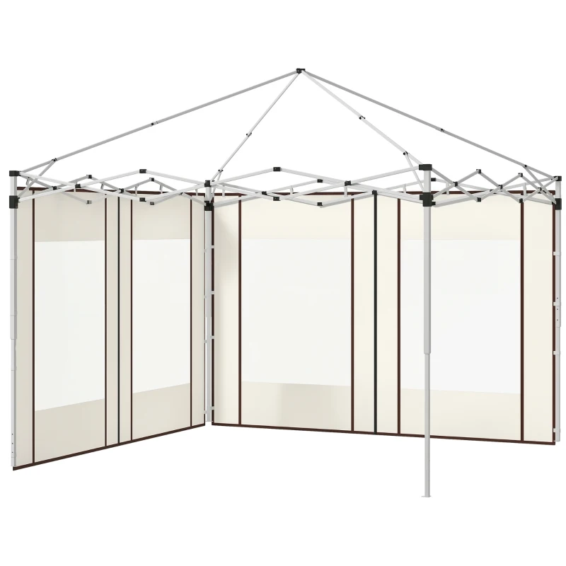 Outsunny Lot de 2 panneaux latéraux pour gazebo avec portes et fenêtres zippées, pour gazebo pop-up de 3x3m ou 3x6m