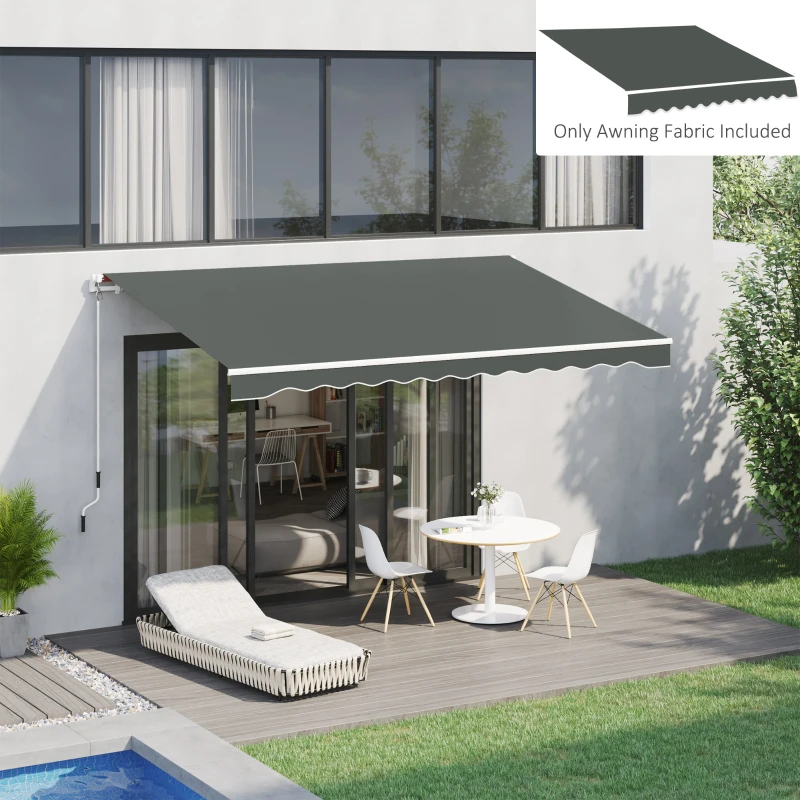 Outsunny Material de Schimb pentru Copertină Retractabilă din Poliester Anti-UV, 4x2.5 m, Gri