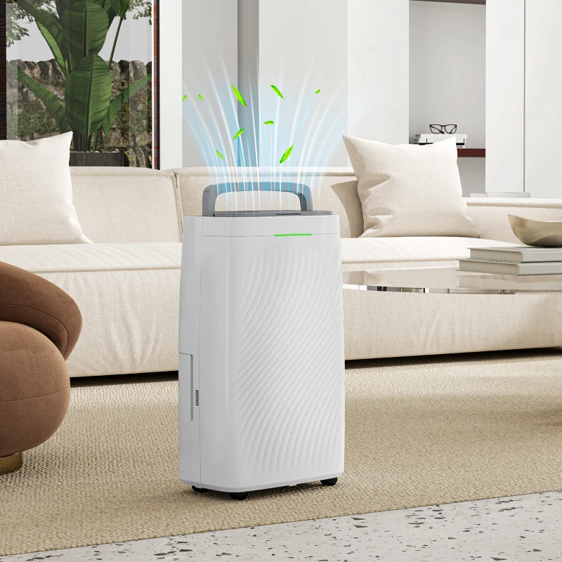HOMCOM 16L Multi-Mode Dehumidifier, with Wheels - White