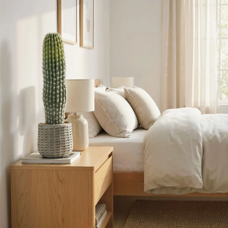 HOMCOM Cactus Artificial 66 cm, Planta Artificial Decorativa con Maceta para Decoración del Interior Verde