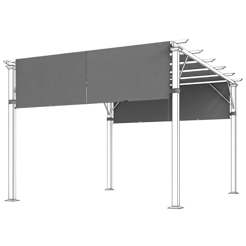 Outsunny Ersatzdach für Pergola mit UV-Schutz, Sonnensegel für Terrassenüberdachung für 3 x 3 m Pavillon, Dunkelgrau