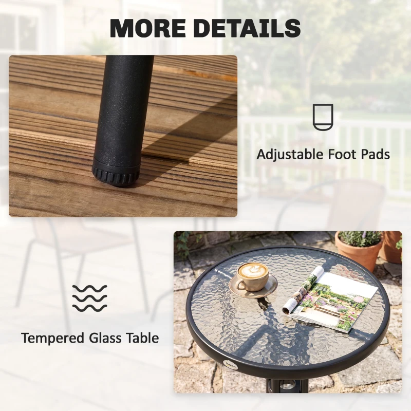 Outsunny 3 Pieces Rattan Bistro Set - Brown